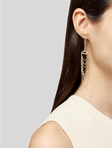 gucci gold interlocking earrings|gucci chandelier earrings.